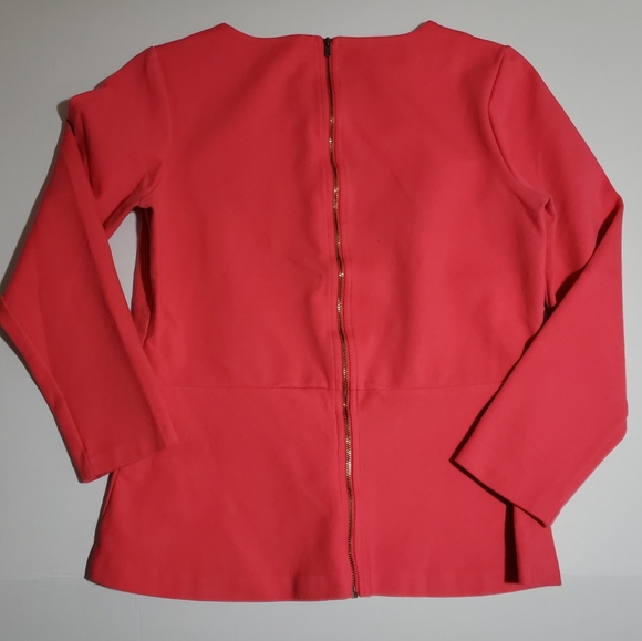SOLD J. Crew pink peplum top with Zip up back. - Picture 4 of 4